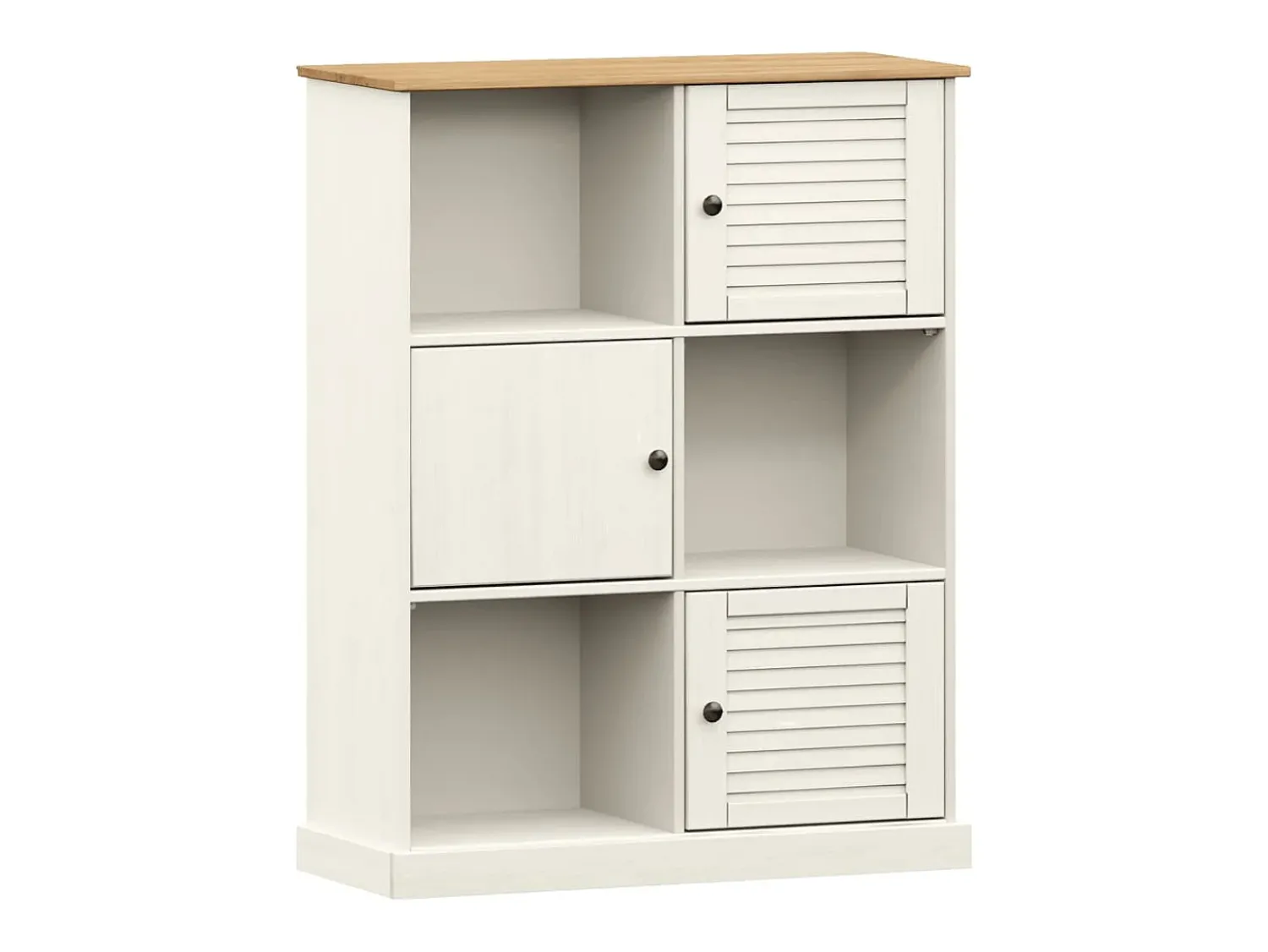 Vitrina|vidaxl Estante VIGO 90x35x114,5 cm madeira de pinho maciça Branco