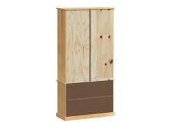 Vitrina|vidaxl Estante VIGO 85x35x170 cm madeira de pinho maciça Castanho