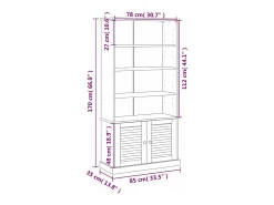Clearance vidaxl Estante VIGO 85x35x170 cm madeira de pinho maciça Branco