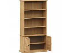 Biblioteca| Estante VIGO 85x35x170 cm madeira de pinho maciça PT133007 Castanho