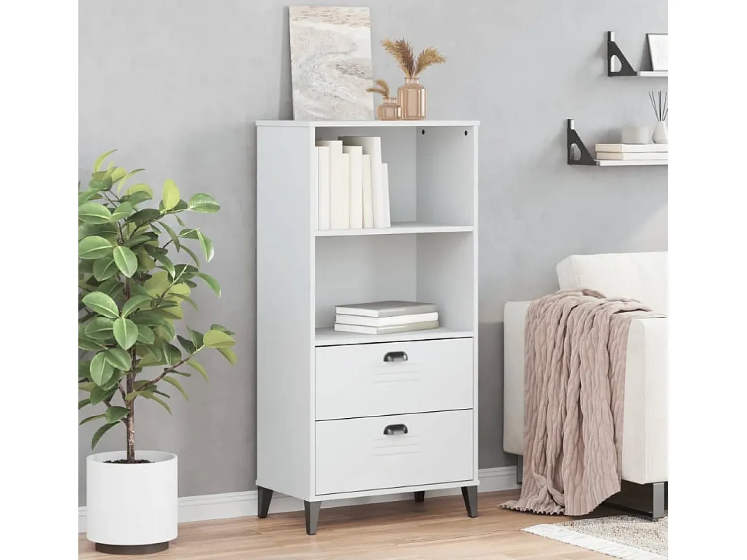 Outlet Estante VIKEN 60x35x123 cm derivados de madeira PT205444 Branco