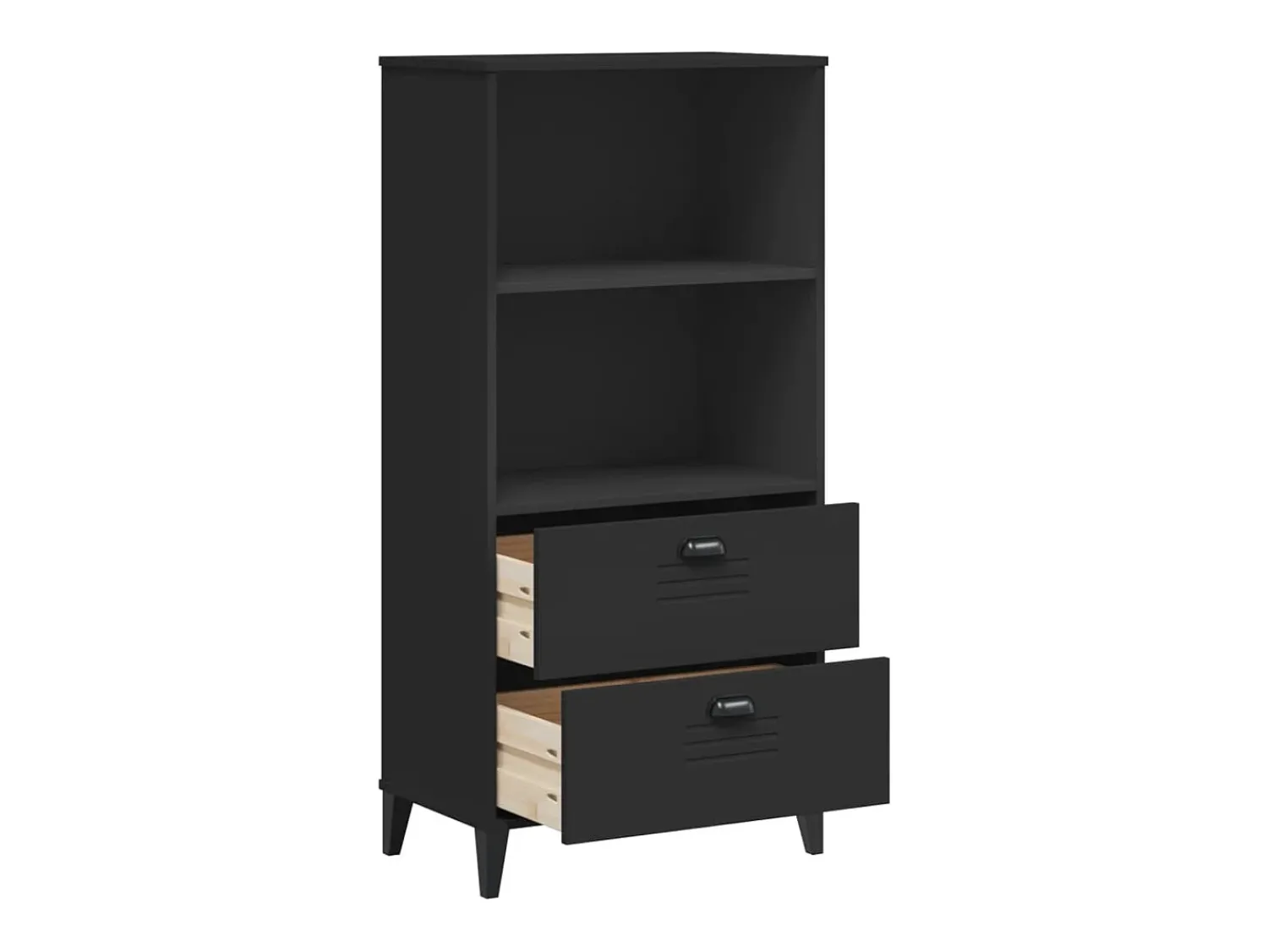 Biblioteca| Estante VIKEN 60x35x123 cm derivados de madeira PT838053 Preto