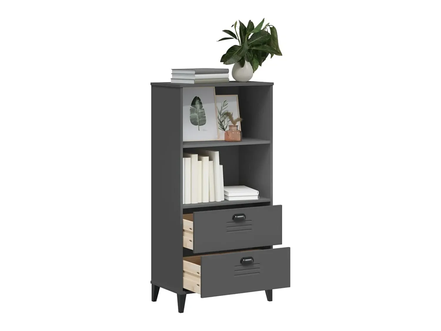 Outlet Estante VIKEN 60x35x123 cm derivados de madeira antracite PT517059 Cinza antracite
