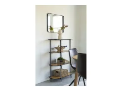 Biblioteca* Estante Vita, Castanho, 36x85x111 cm, Kendra Home Castanho chocolate