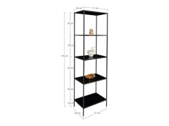 New Estante Vita, , 36x51x170 cm, Kendra Home Preto