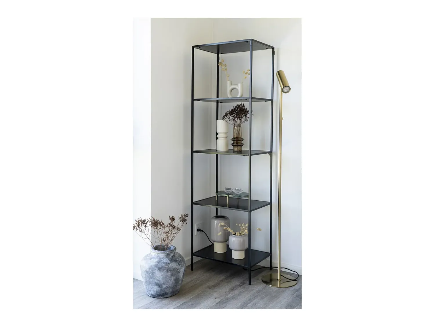 New Estante Vita, , 36x51x170 cm, Kendra Home Preto