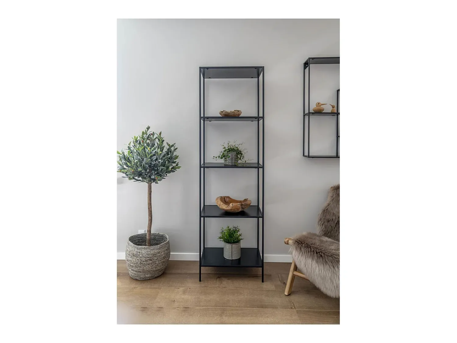 New Estante Vita, , 36x51x170 cm, Kendra Home Preto