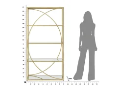 Biblioteca* Estante VKH219, Ouro, 90x38x180 cm, Kendra Home Dourado