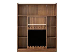Biblioteca|ModernLuxe Estante 120x38.5x151.5 cm - com prancheta de desenho removível - 9 compartimentos de armazenamento - 1 porta de correr - marrom Castanho