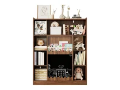 Biblioteca|ModernLuxe Estante 120x38.5x151.5 cm - com prancheta de desenho removível - 9 compartimentos de armazenamento - 1 porta de correr - marrom Castanho