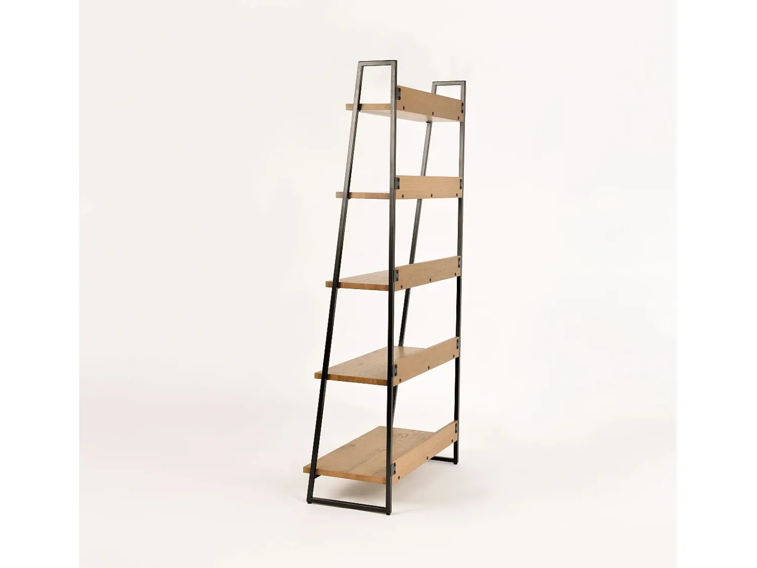Biblioteca* Estante 90x190x43 cm carvalho natural indus in29-5 Preto / Castanho