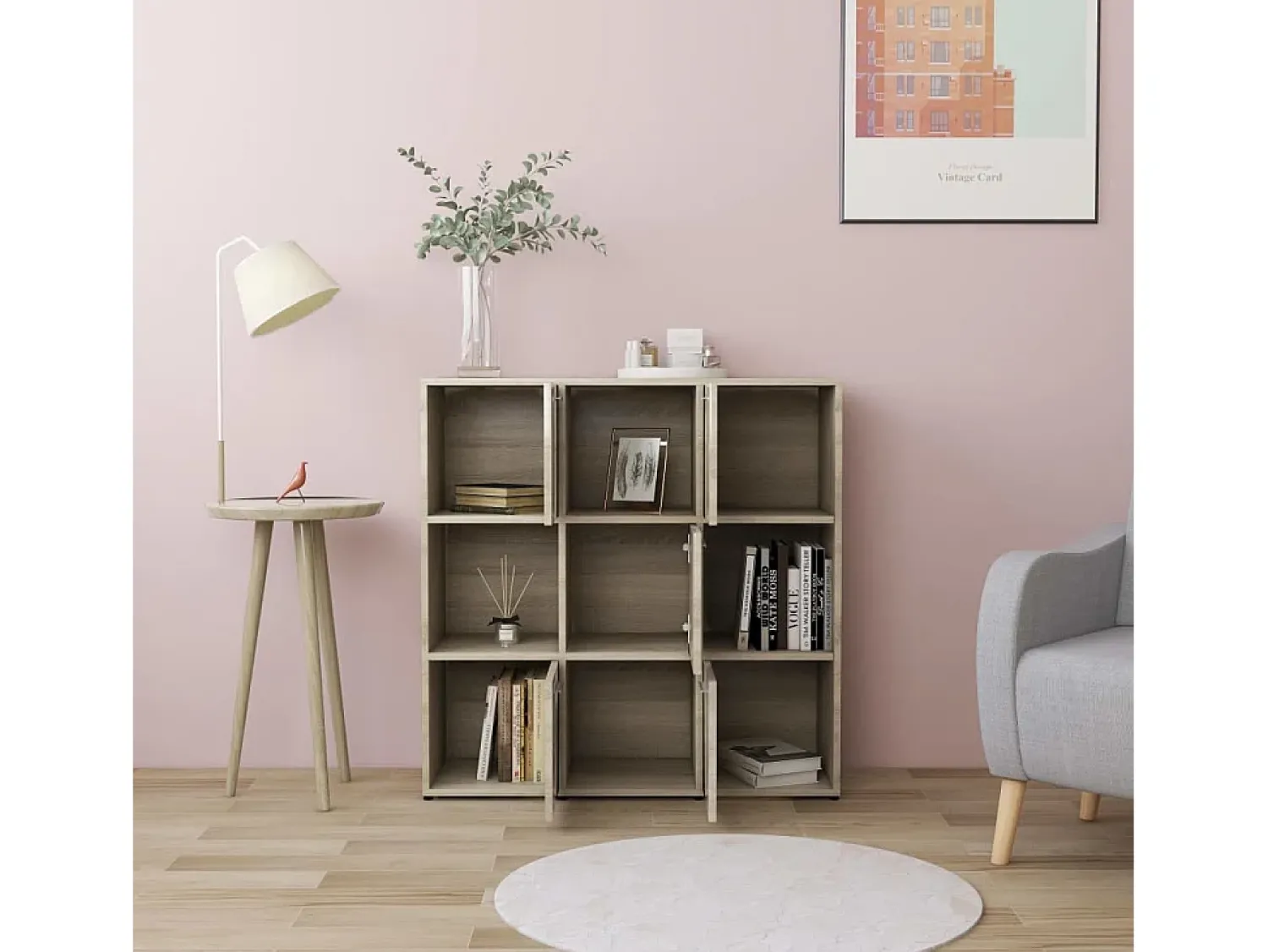 Biblioteca| Estante 90x30x90 cm contraplacado cor carvalho sonoma PT245797 Castanho