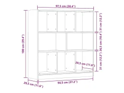Discount vidaxl Estante 97,5x29,5x100 cm contraplacado madeira velha Castanho
