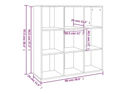 Vitrina*vidaxl Estante 98x29x97,5 cm cor carvalho fumado Castanho
