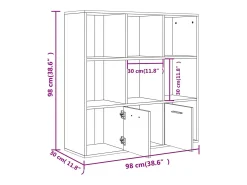 Vitrina|vidaxl Estante 98x30x98 cm cor carvalho fumado Castanho