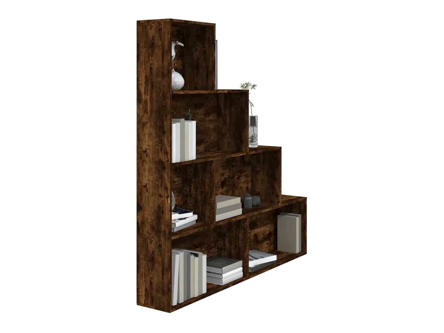 vidaxl Estante 155x24x160 cm cor carvalho fumado^ Vitrina