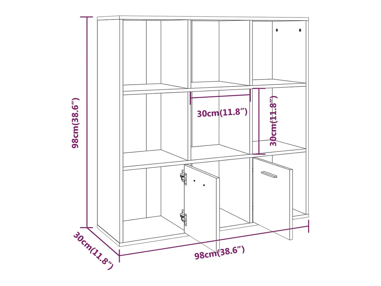 Clearance vidaxl Estante 98x30x98 cm cor sonoma Cinzento