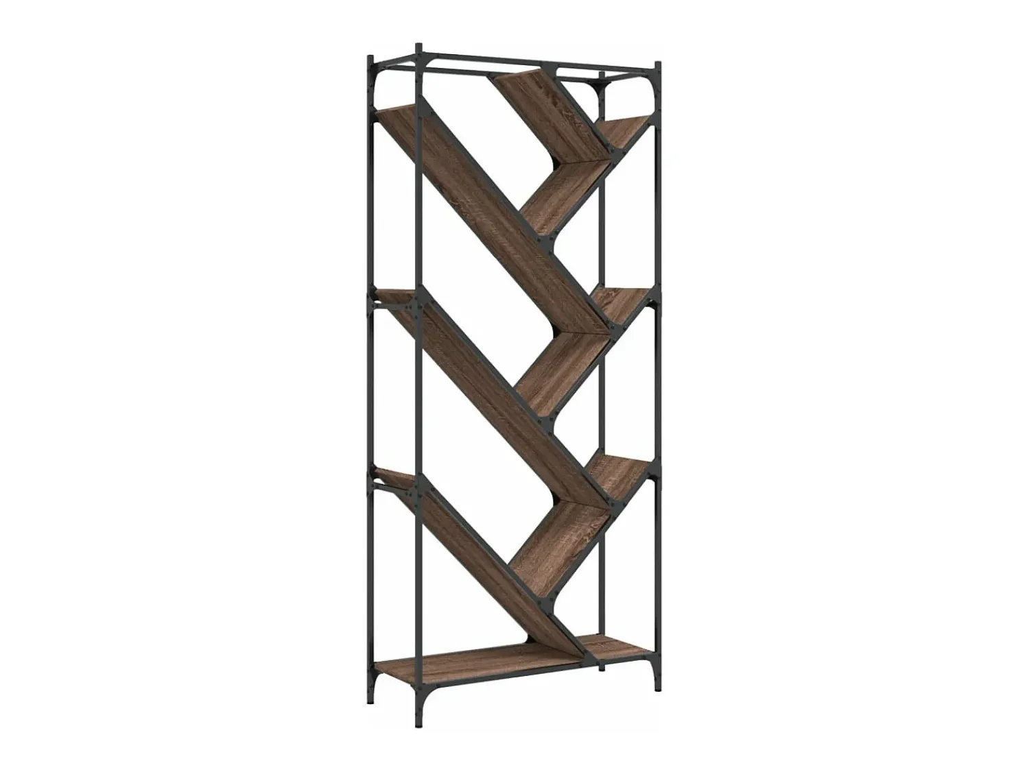 Hot Estante 79x30x180 cm deriv. de madeira/metal carvalho PT574688 Castanho