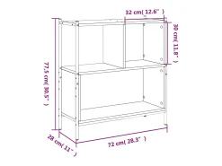 Vitrina|vidaxl Estante 72x28x77,5 cm derivados de madeira carvalho fumado Castanho