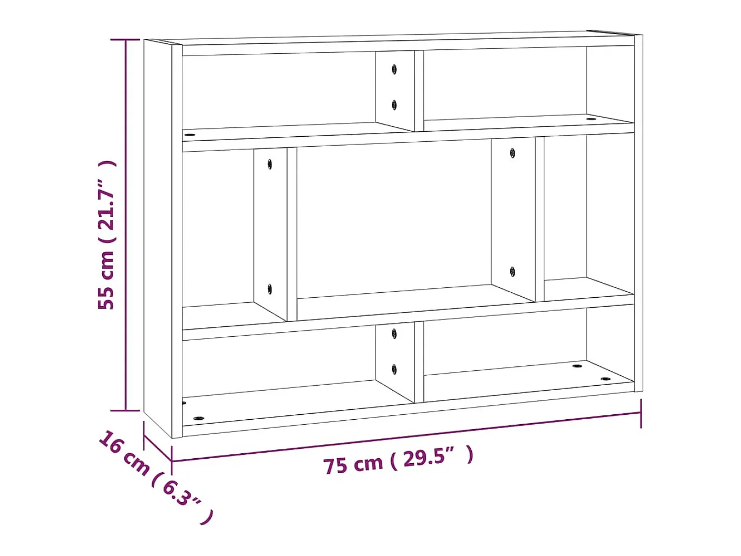 vidaxl Estante 75x16x55 cm derivados de madeira sonoma^ Prateleira