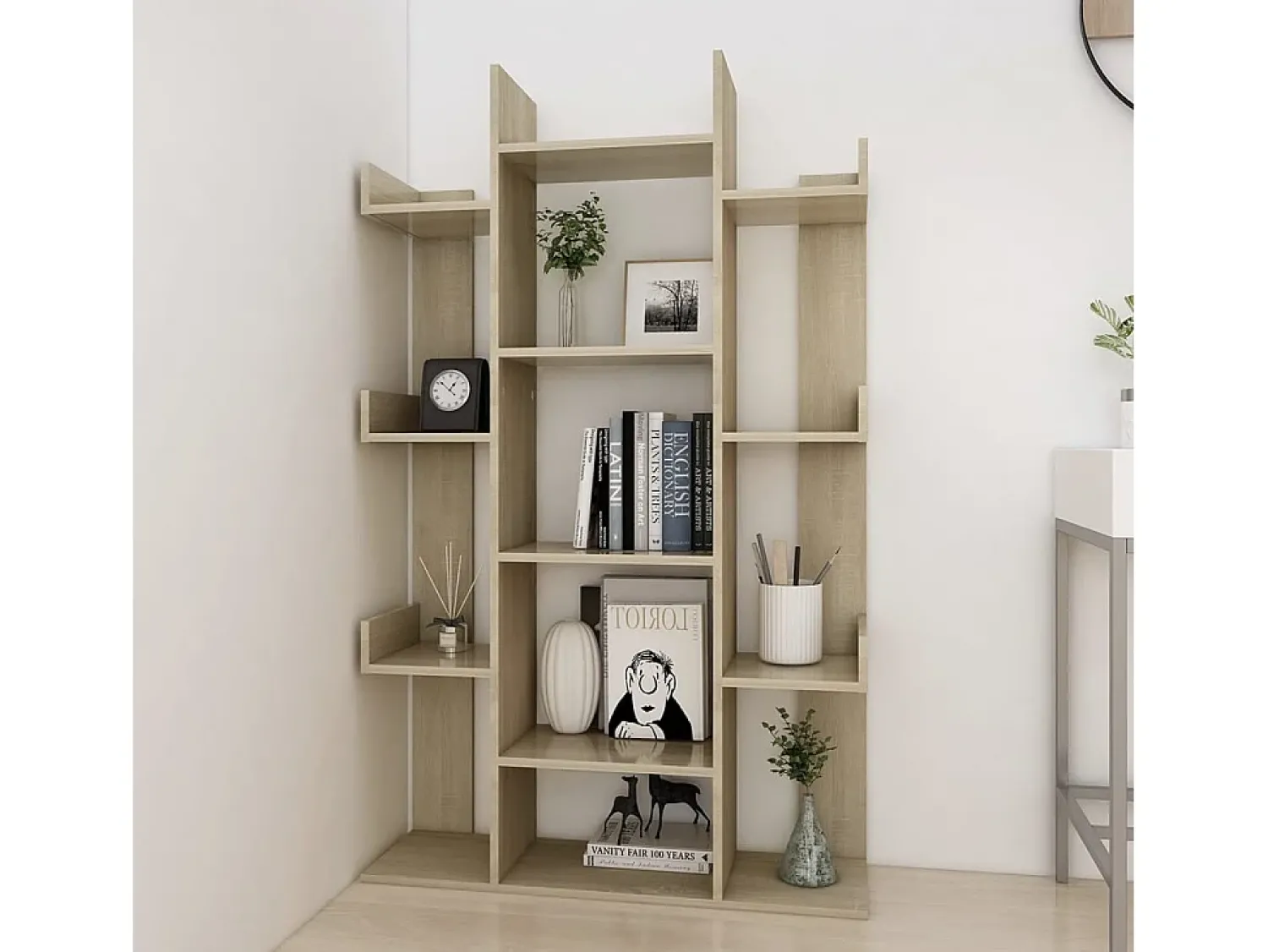 Biblioteca| Estante 86x25,5x140 cm derivados de madeira carvalho sonoma PT566827 Castanho