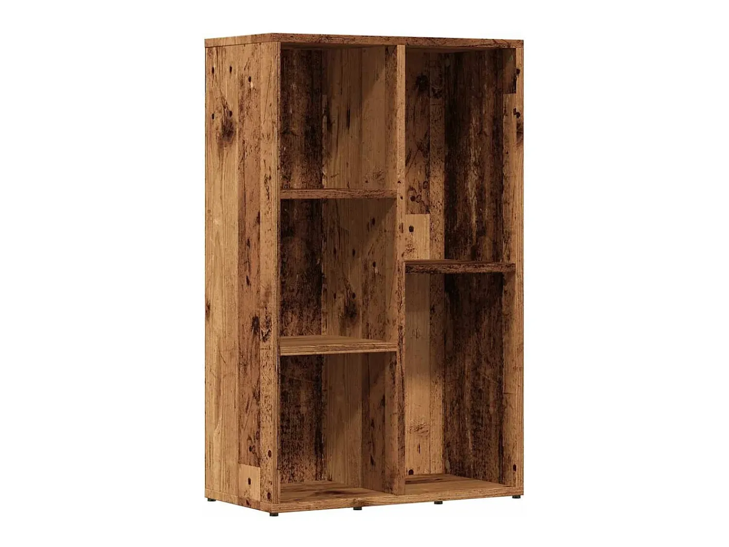 Biblioteca*vidaxl Estante 50x25x80 cm derivados de madeira madeira velha Castanho