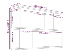 Vitrina|vidaxl Estante 100x24x63 cm derivados de madeira sonoma Cinzento