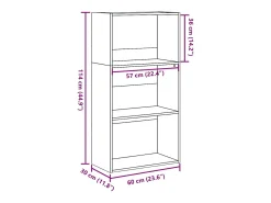 Best vidaxl Estante 60x30x114 cm derivados de madeira carvalho sonoma Castanho