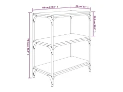 vidaxl Estante 60x33x70,5 cm derivados de madeira/aço carvalho sonoma Castanho