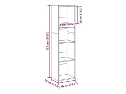 Clearance vidaxl Estante 40x30x152 cm derivados de madeira madeira velha Castanho