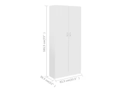 Discount vidaxl Estante 82,5x30,5x185,5 cm derivados de madeira Branco