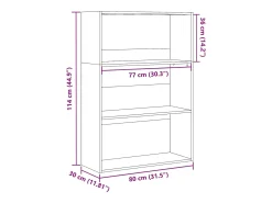 Biblioteca*vidaxl Estante 80x30x114 cm derivados de madeira Branco