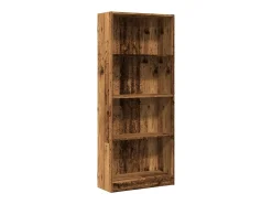 Biblioteca*vidaxl Estante 60x24x143 cm derivados de madeira madeira velha Castanho