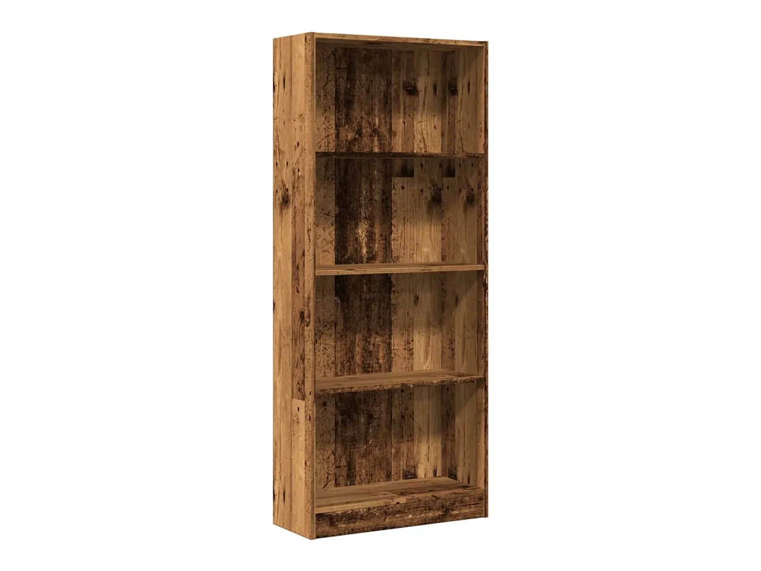 Biblioteca*vidaxl Estante 60x24x143 cm derivados de madeira madeira velha Castanho