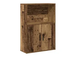 vidaxl Estante 60x24x85 cm derivados de madeira madeira velha Castanho