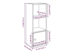 New vidaxl Estante 31x24x77 cm derivados de madeira sonoma Cinzento