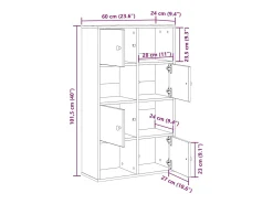 Clearance vidaxl Estante 60x24x101,5 cm derivados de madeira carvalho artisiano Castanho