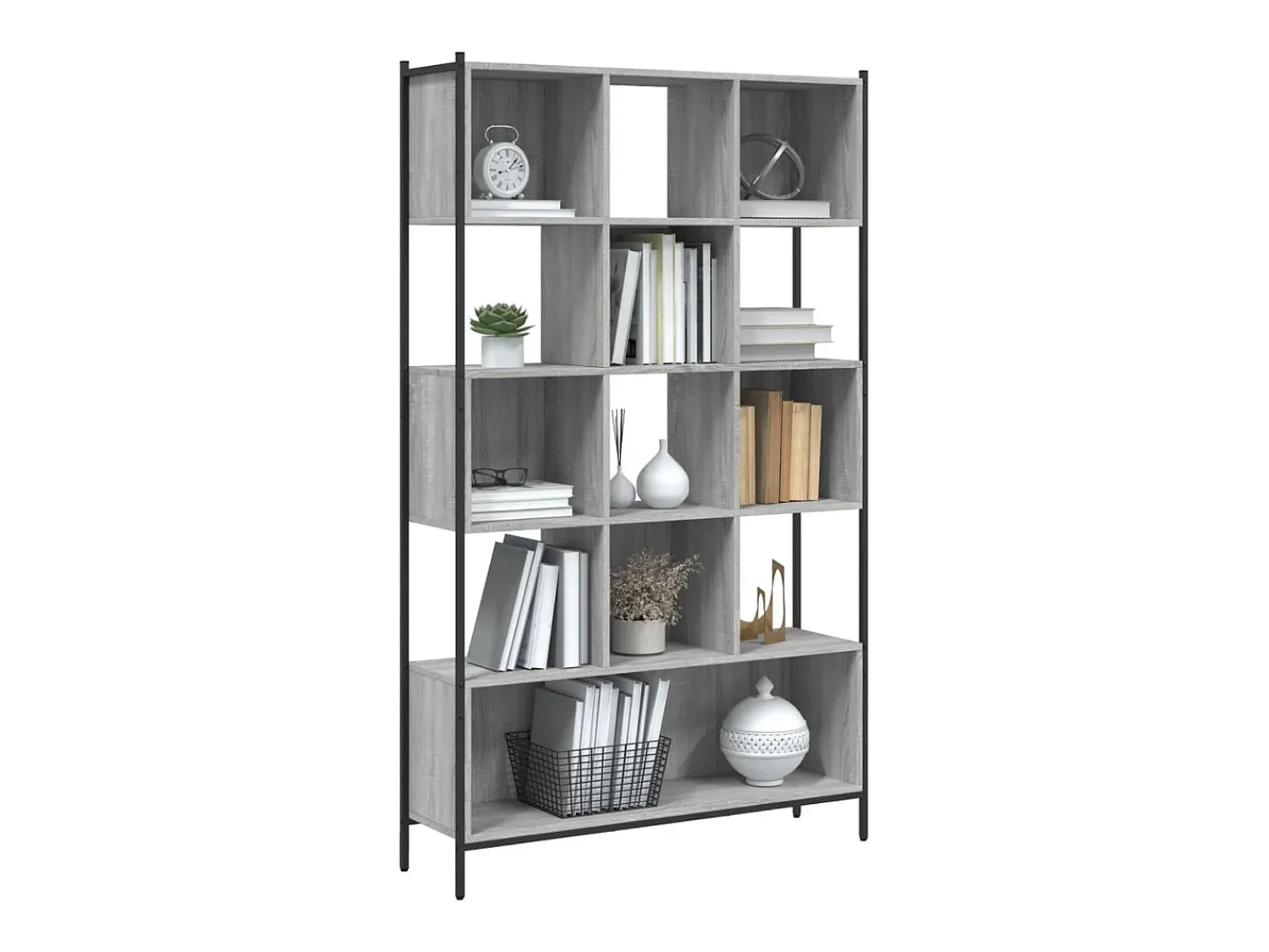 Biblioteca| Estante 102x28x172 cm derivados de madeira sonoma PT475978 Cinzento