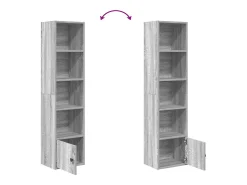 Biblioteca*vidaxl Estante 31x24x127 cm derivados de madeira sonoma Cinzento