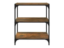 Vitrina*vidaxl Estante 60x33x70,5 cm derivados de madeira/aço carvalho fumado Castanho