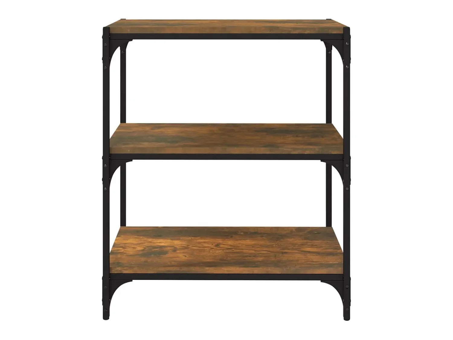 Vitrina*vidaxl Estante 60x33x70,5 cm derivados de madeira/aço carvalho fumado Castanho