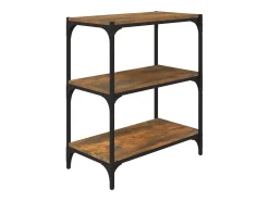Vitrina*vidaxl Estante 60x33x70,5 cm derivados de madeira/aço carvalho fumado Castanho