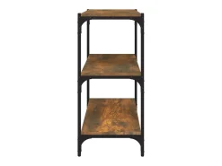 Vitrina*vidaxl Estante 60x33x70,5 cm derivados de madeira/aço carvalho fumado Castanho