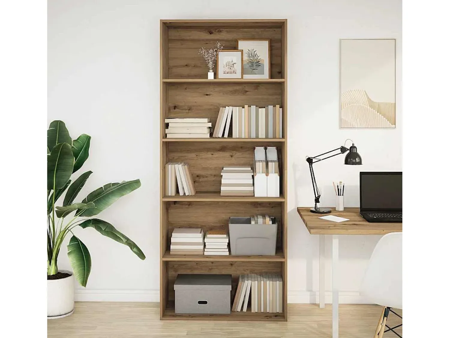 Biblioteca*vidaxl Estante 80x30x189 cm derivados de madeira carvalho artisiano Castanho