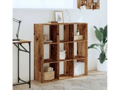 Biblioteca| Estante 102x32x102 cm derivados de madeira madeira velha PT587106 Castanho