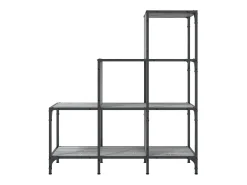 Biblioteca* Estante 92x30x102 cm derivados de madeira e metal cinza sonoma PT516614 Cinzento