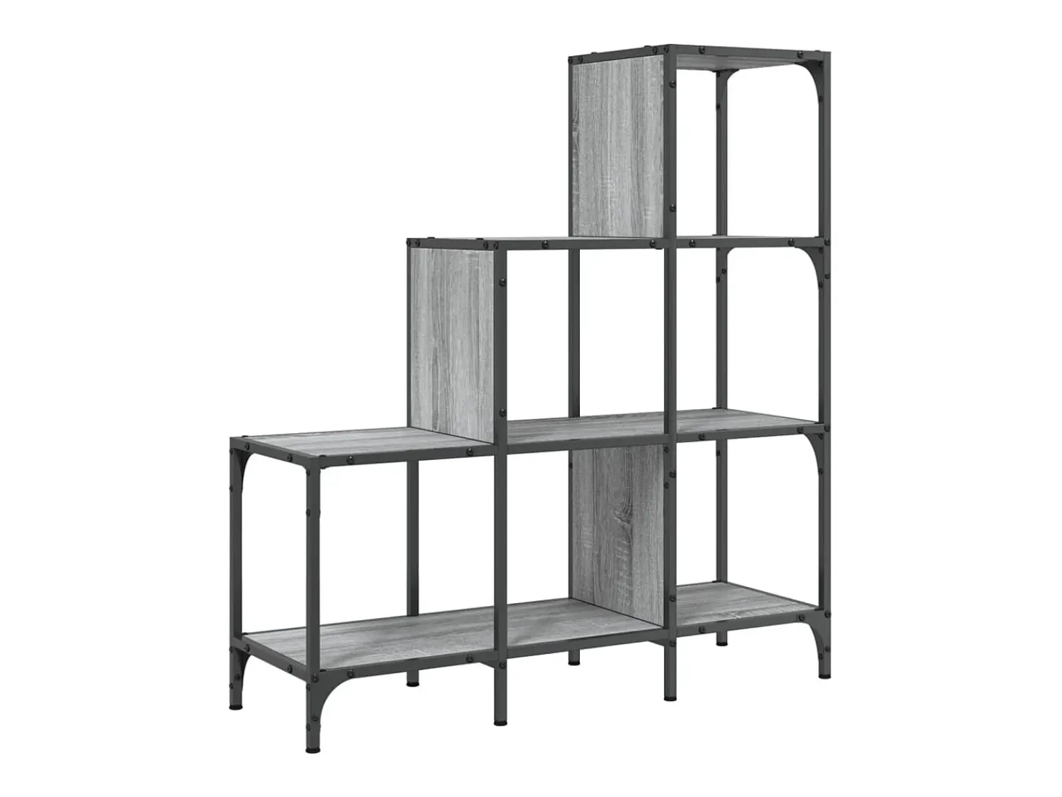 Biblioteca* Estante 92x30x102 cm derivados de madeira e metal cinza sonoma PT516614 Cinzento