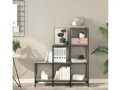 Biblioteca* Estante 92x30x102 cm derivados de madeira e metal cinza sonoma PT516614 Cinzento