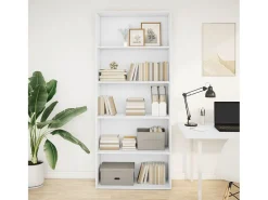 Biblioteca|vidaxl Estante 80x30x189 cm derivados de madeira Branco