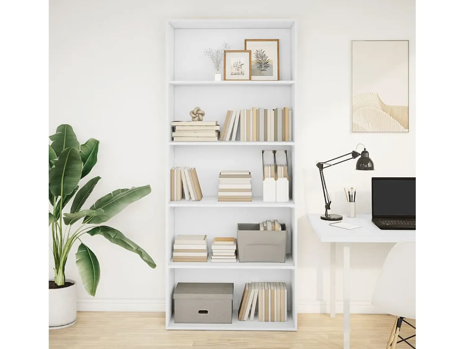 Biblioteca|vidaxl Estante 80x30x189 cm derivados de madeira Branco